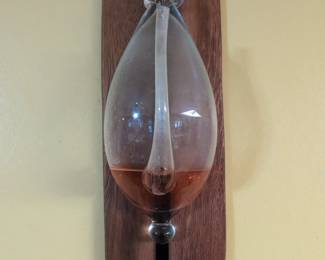 Vintage Glass Storm Barometer with Wooden Plaque
