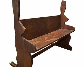 Wooden BunnyShaped Childs Bench second image