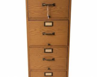 Antique Library Bureau Sole Makers Oak FourDrawer Filing Cabinet