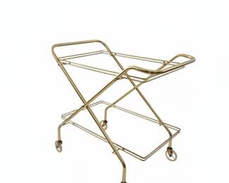 Vintage Brass and Glass Bar Cart