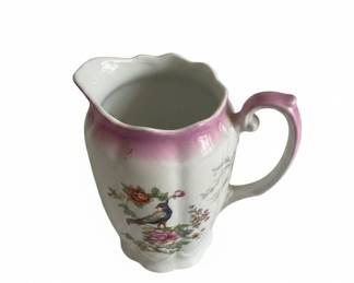 Franz Collection Porcelain Pitcher and Lidded Cup Set with Floral and Avian Motifs second image