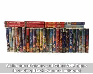 Collection of Disney and Other VHS Tapes Including Black Diamond Editions