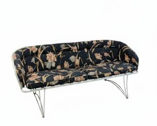 Vintage Homecrest Patio Sofa with Floral Upholstery