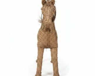 Woven Straw Horse Sculpture second image