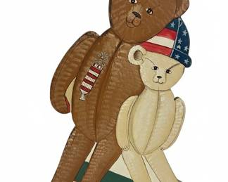 Patriotic Teddy Bear Wooden Cutout