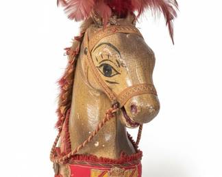 Vintage Sicilian Carretto Pull Toy Horse second image