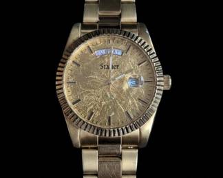 Stauer DayDate Style GoldTone Mens Watch