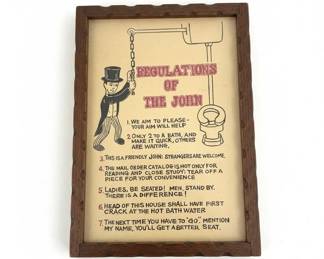 Regulations of the John Framed Print