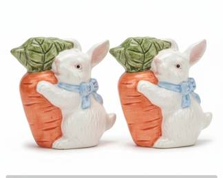 Vintage Ceramic Christmas Figurines with Rabbits and Santa