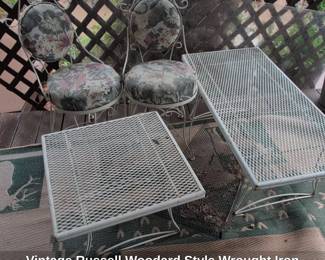 Vintage Russell Woodard Style Wrought Iron Patio Set