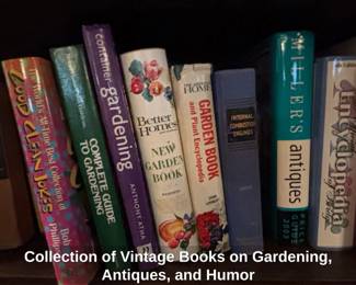 Collection of Vintage Books on Gardening, Antiques, and Humor
