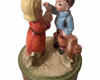 Boy and Girl with Dog Music Box