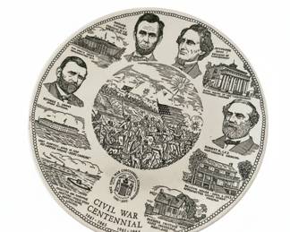 The Great American Revolution Commemorative Plate and Civil War Centennial Commemorative Plate Set with Liberty Bell Dish second image