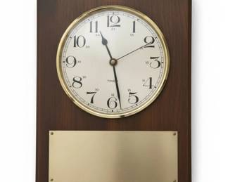 Wall Clock with Engraved Plaque