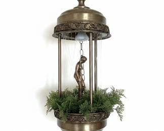 Vintage Goddess Rain Lamp with Nude Figurine