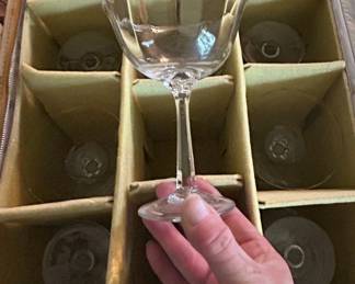 Vintage Coupe Champagne Glasses Set in Original Case