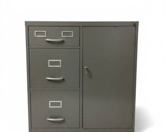 Vintage Steelmaster Drawer Metal Filing Cabinet with Lock