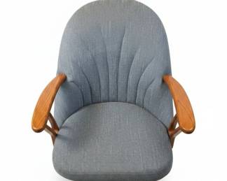 Chromcraft Douglas Swivel Armchair with Wooden Arms