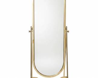 Oval FullLength Cheval Mirror with Brass Frame