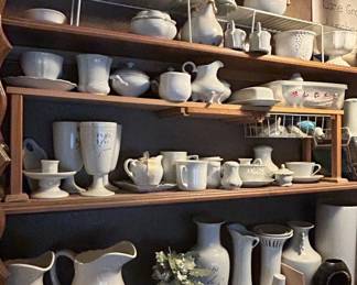 Assorted White Ironstone Tableware and Decorative Items