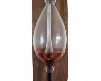 Vintage Hand Blown Storm Glass Barometer with Wood Plaque