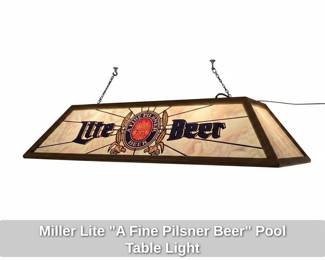Miller Lite A Fine Pilsner Beer Pool Table Light