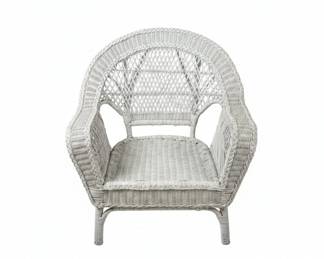 White Wicker Peacock Chair