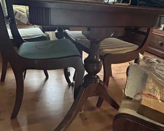 Duncan Phyfe Style Lyre Back Armchair and Dining Chairs second image