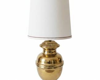 Vintage Stiffel Brass Urn Table Lamp with Linen Shade