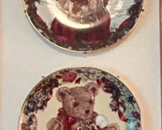 Collection of Four Franklin Mint Heirloom Collection Teddy Bear Plates