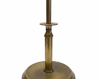 Vintage Brass Floor Lamp with Leopard Print Drum Shade third image