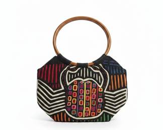 Collection of Four Handbags Beaded Hobo, Embroidered Round Bag, Leather Clutch, and Quilted Crossbody second image