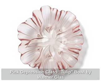 Pink Depression Glass Tulip Bowl by Walther Glas