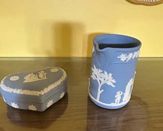 Wedgwood Jasperware Collection Heart Trinket Dish, Circular Dish, Lidded Box, and Pitcher second image