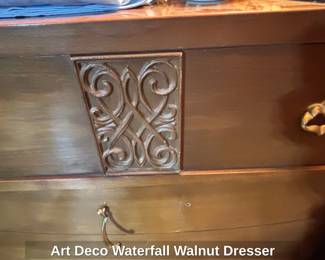 Art Deco Waterfall Walnut Dresser second image
