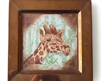 B. Cable HandPainted Decorative Plates Giraffe, Lion, Zebra