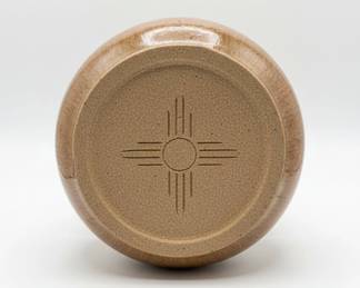 Southwestern Style Ceramic Bowl with Zia Sun Symbol second image