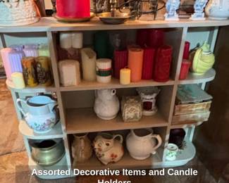 Assorted Decorative Items and Candle Holders