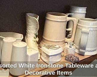 Assorted White Ironstone Tableware and Decorative Items second image