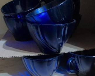 Duralex Cobalt Blue Swirl Cups Set of