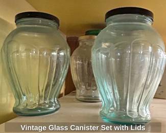Vintage Glass Canister Set with Lids