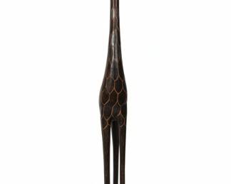 HandCarved Wooden Giraffe Statues Pair second image