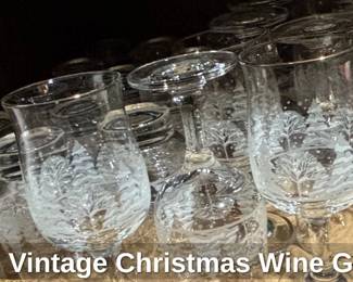 Arbys Vintage Christmas Wine Glasses