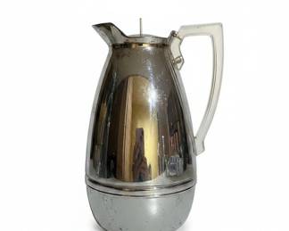 Vintage Glass and Silver Plated Thermos Pitchers with Christmas Mug second image