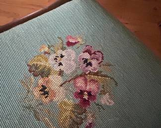 Victorian Mahogany Rose Back Needlepoint Chair second image
