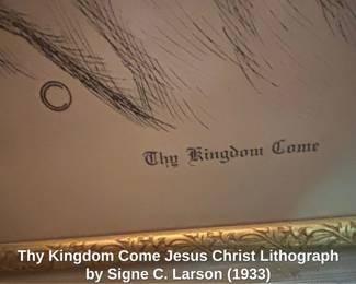 Thy Kingdom Come Jesus Christ Lithograph by Signe C. Larson third image