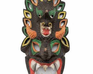 HandCarved Sri Lankan Raksha Mask