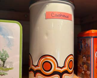 Vintage Brabantia "Bayon" Tin Canister with Retro Geometric Design