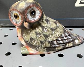 Vintage Ceramic Hand Painted Owl Figurine