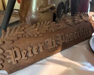 Carved Wooden Name Plaque 'Peter D. Passchier'